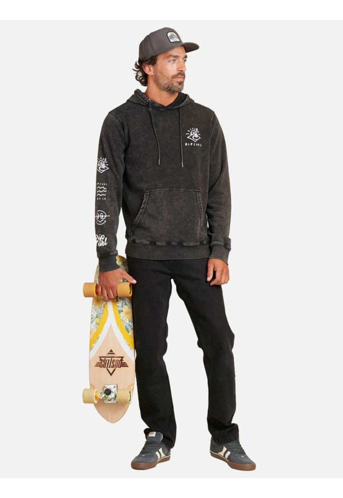 Poleron Movement Kanguroo Negro Hombre Ripcurl-3