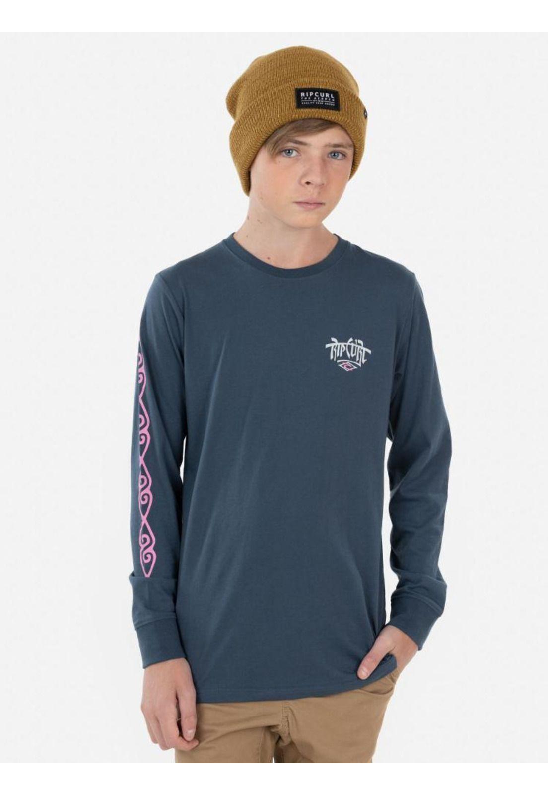 Polera OLD RIP UAS LS TEE Juvenil Denim Rip Curl-0