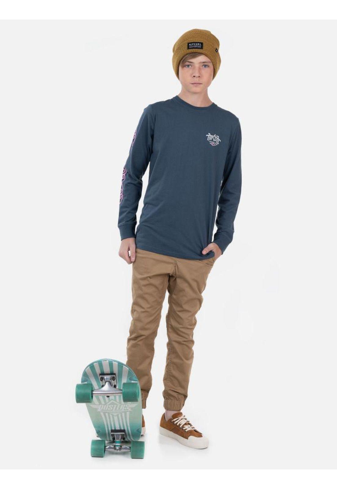 Polera OLD RIP UAS LS TEE Juvenil Denim Rip Curl-4