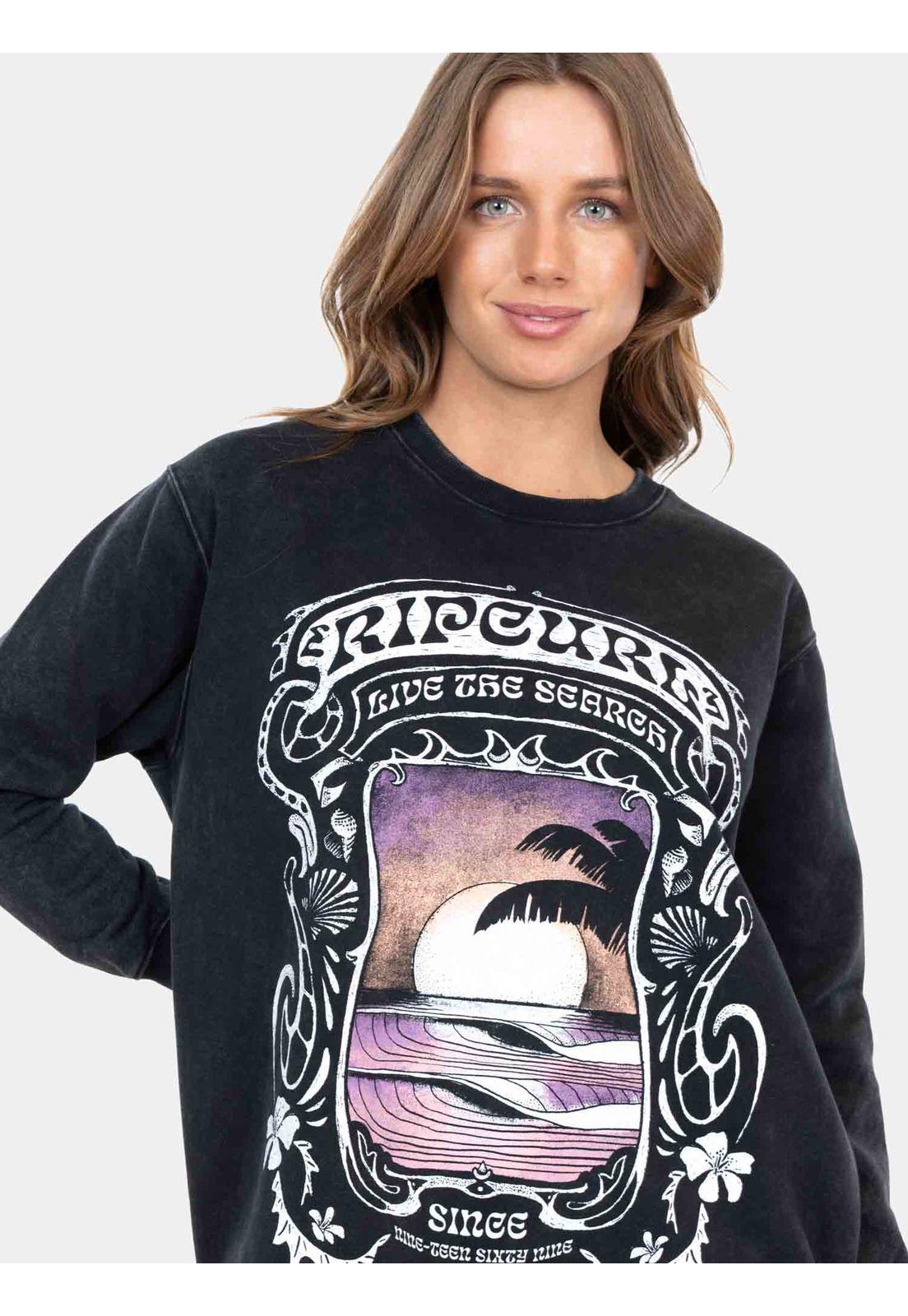 Poleron CR Sunset Crew Negro Mujer Rip Curl-0