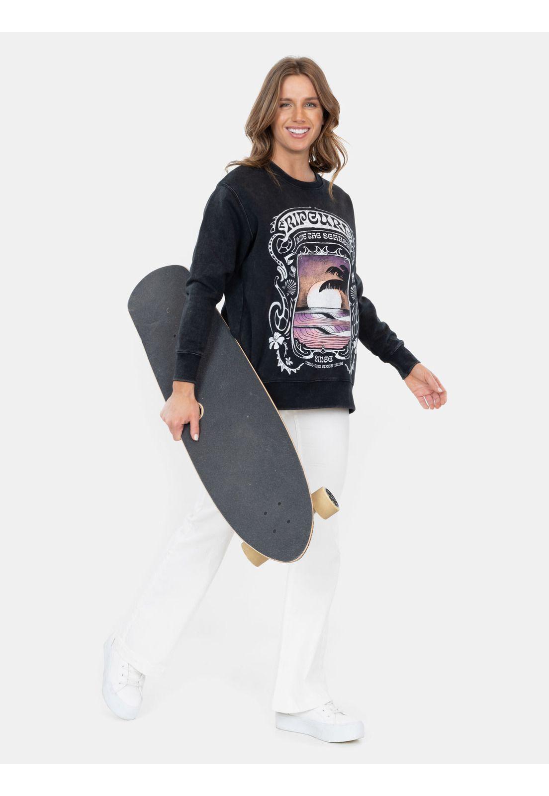 Poleron CR Sunset Crew Negro Mujer Rip Curl-2