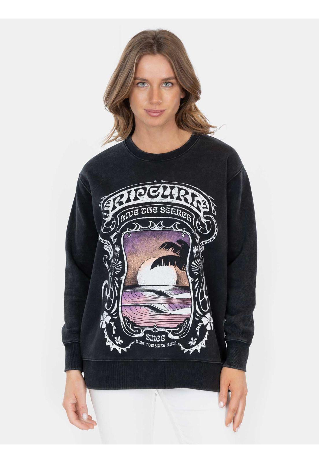 Poleron CR Sunset Crew Negro Mujer Rip Curl-3