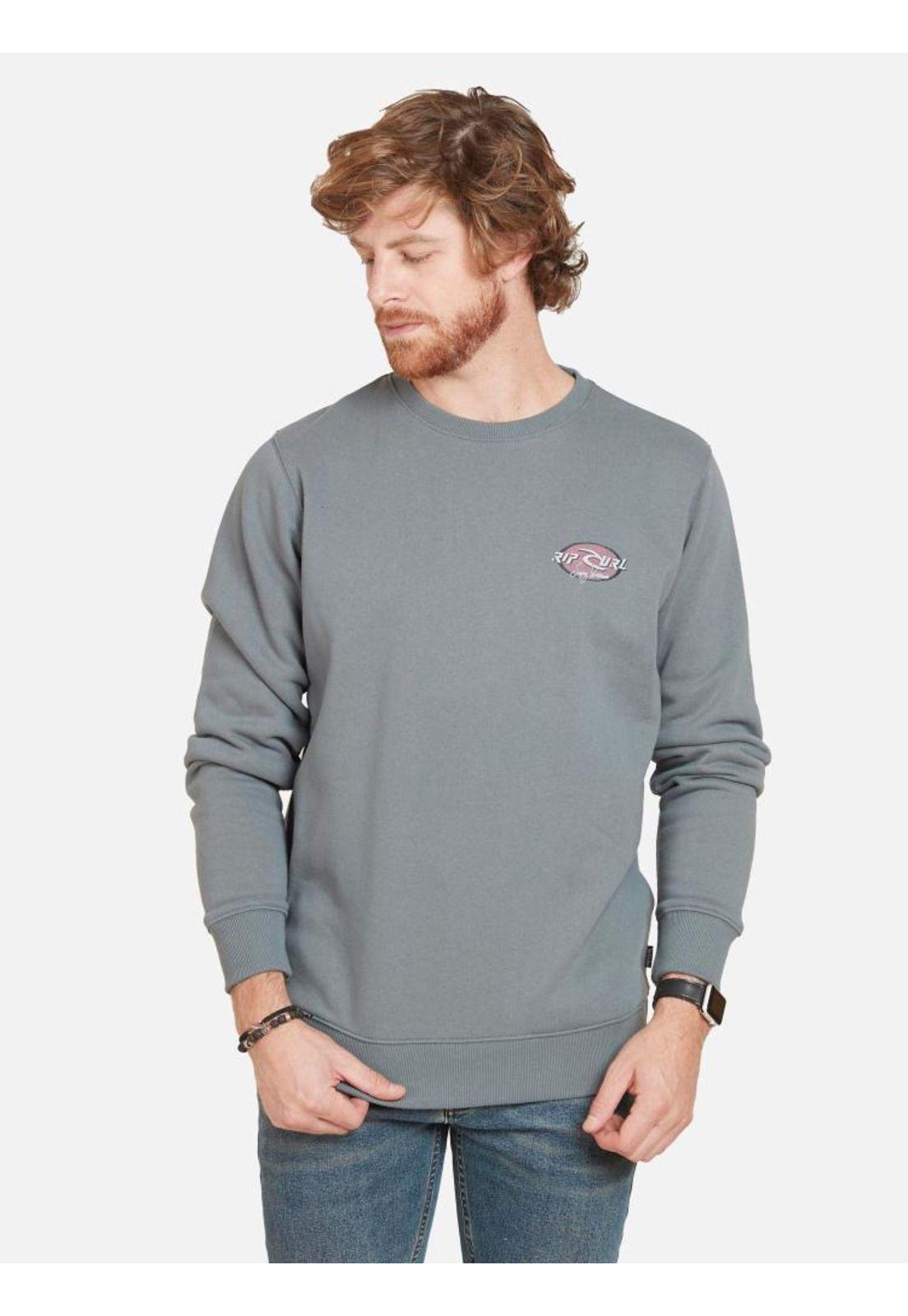 Poleron CRACKED SURFING Gris Hombre Rip Curl-0