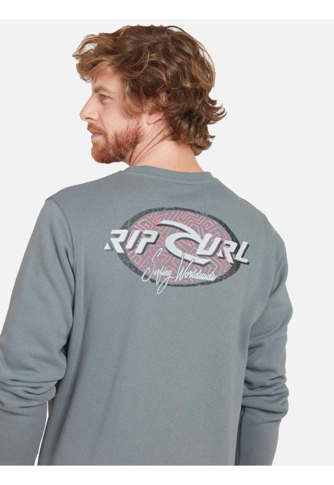 Poleron CRACKED SURFING Gris Hombre Rip Curl-4