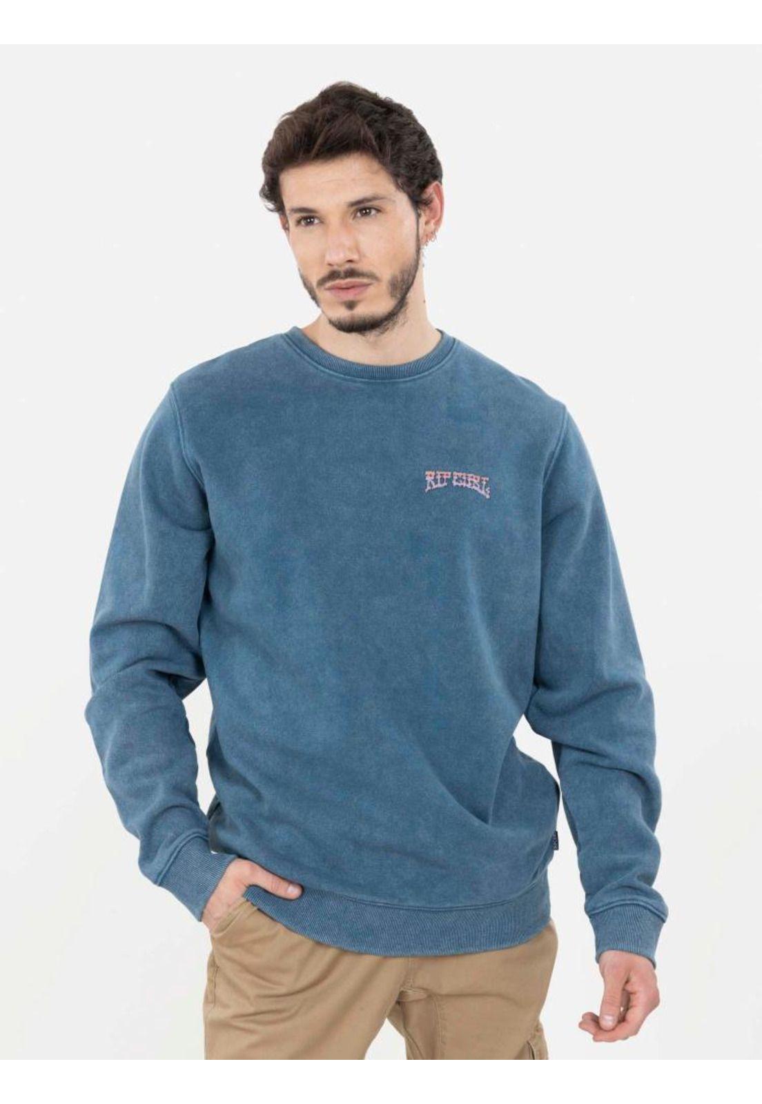 Poleron SHRED TILL DEAD CREW Hombre Azul Rip Curl-0