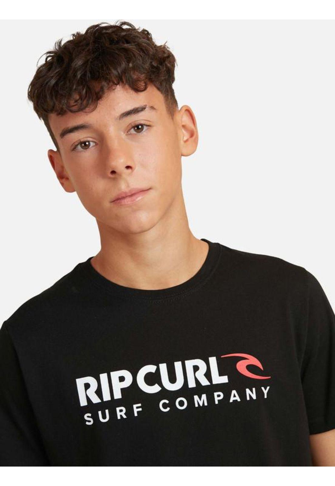 Polera M/C Basica Negro Juvenil Hombre Ripcurl-2