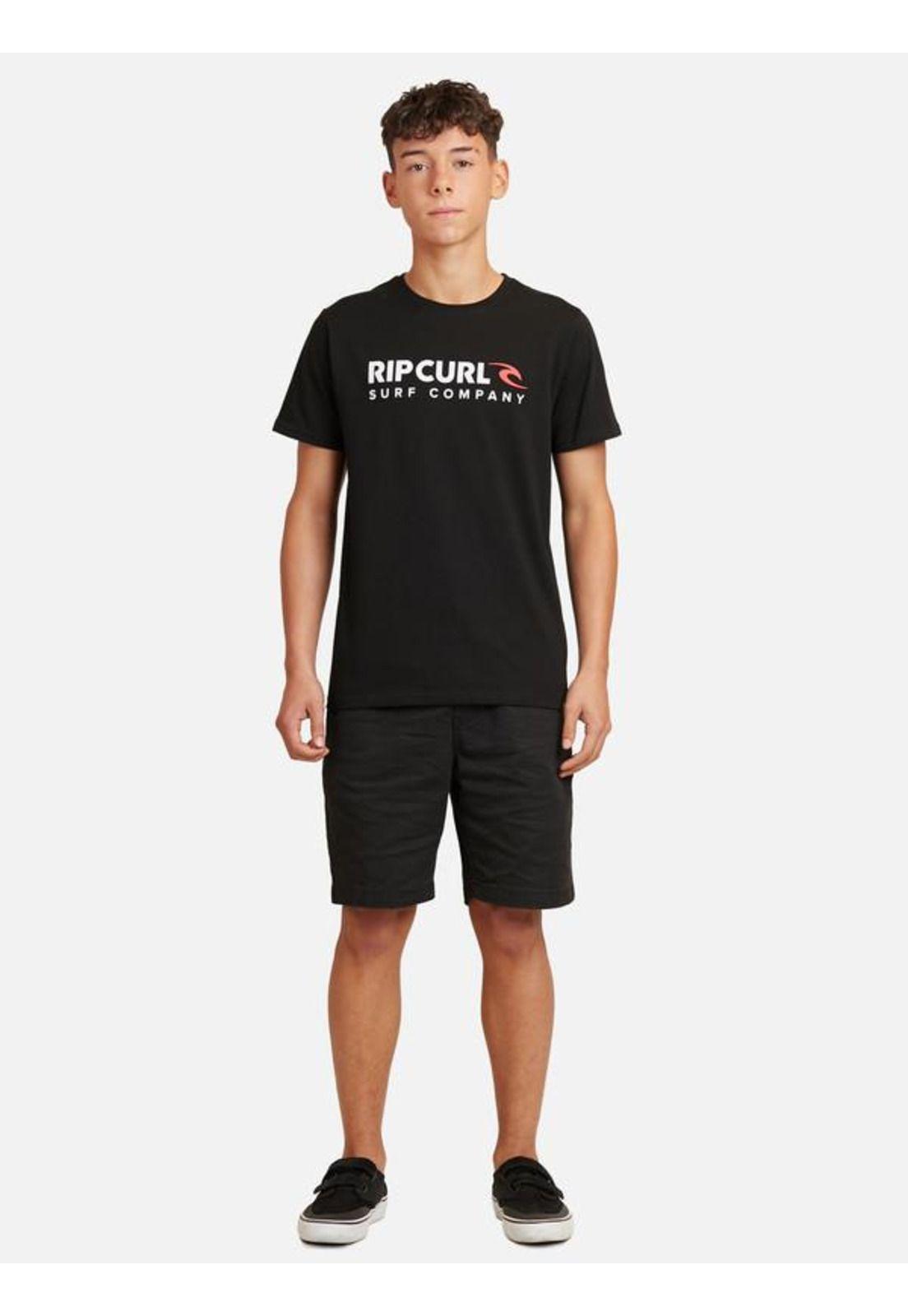 Polera M/C Basica Negro Juvenil Hombre Ripcurl-3