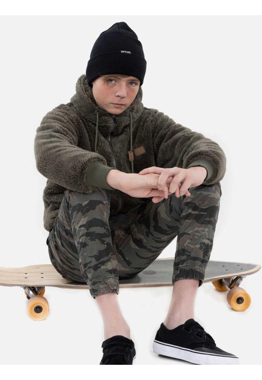 Poleron NEWNEVULA Juvenil Verde Militar Rip Curl-4