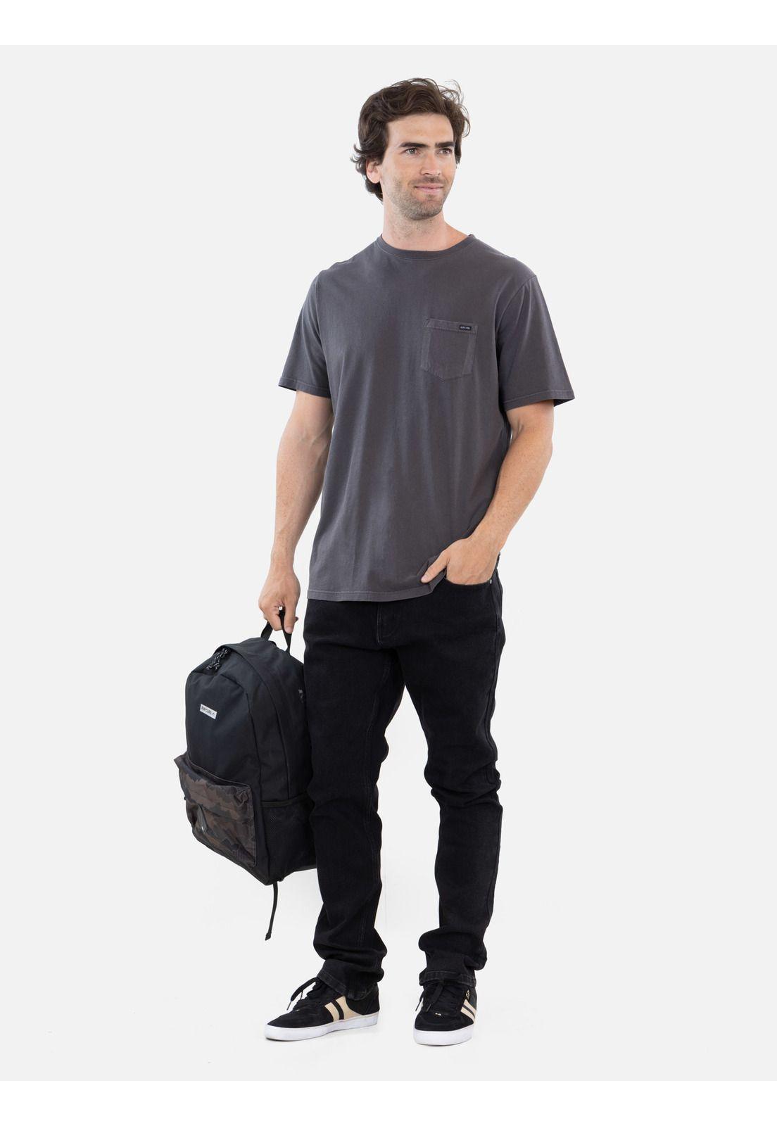 Polera MC Basic pocket Gris Hombre Rip Curl-3
