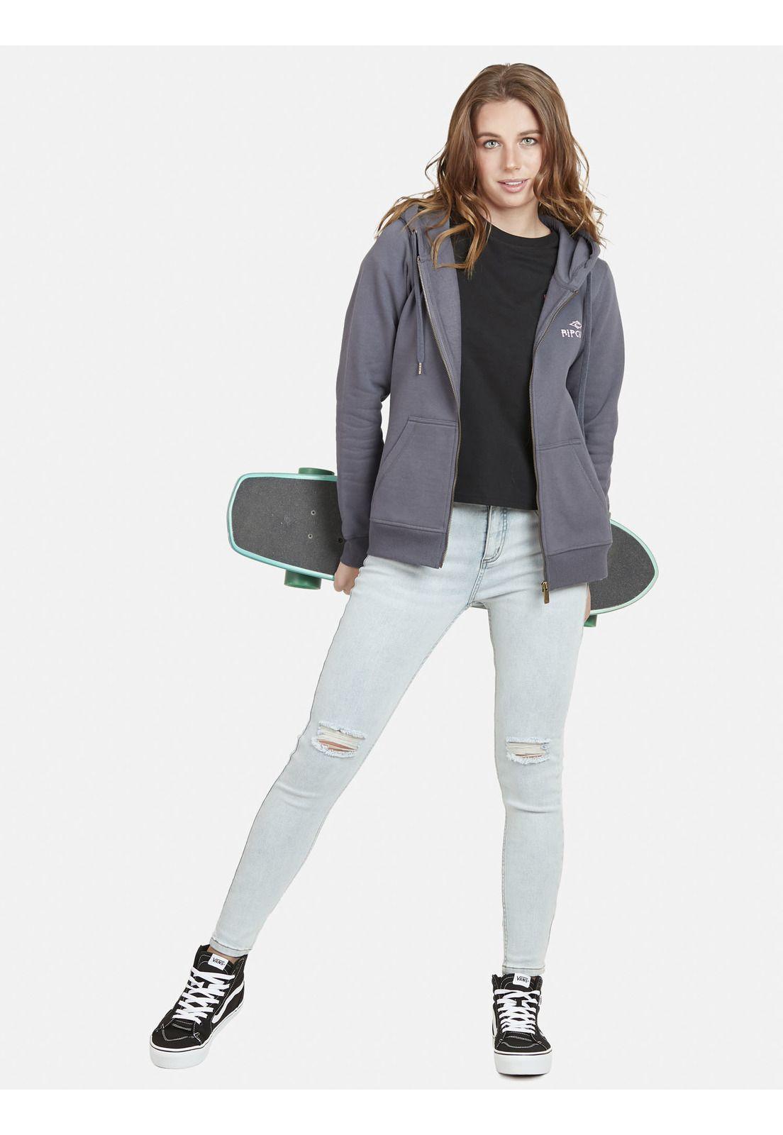 Poleron Ripcurl At The Beach Mujer Gris Oscuro Rip Curl-4