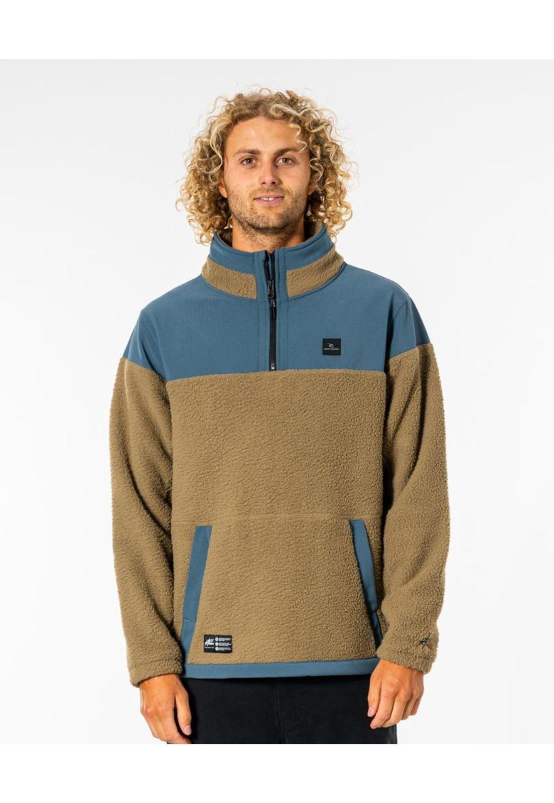 Poleron ANTI SERIES SHADOW CREW Hombre Café Rip Curl-0