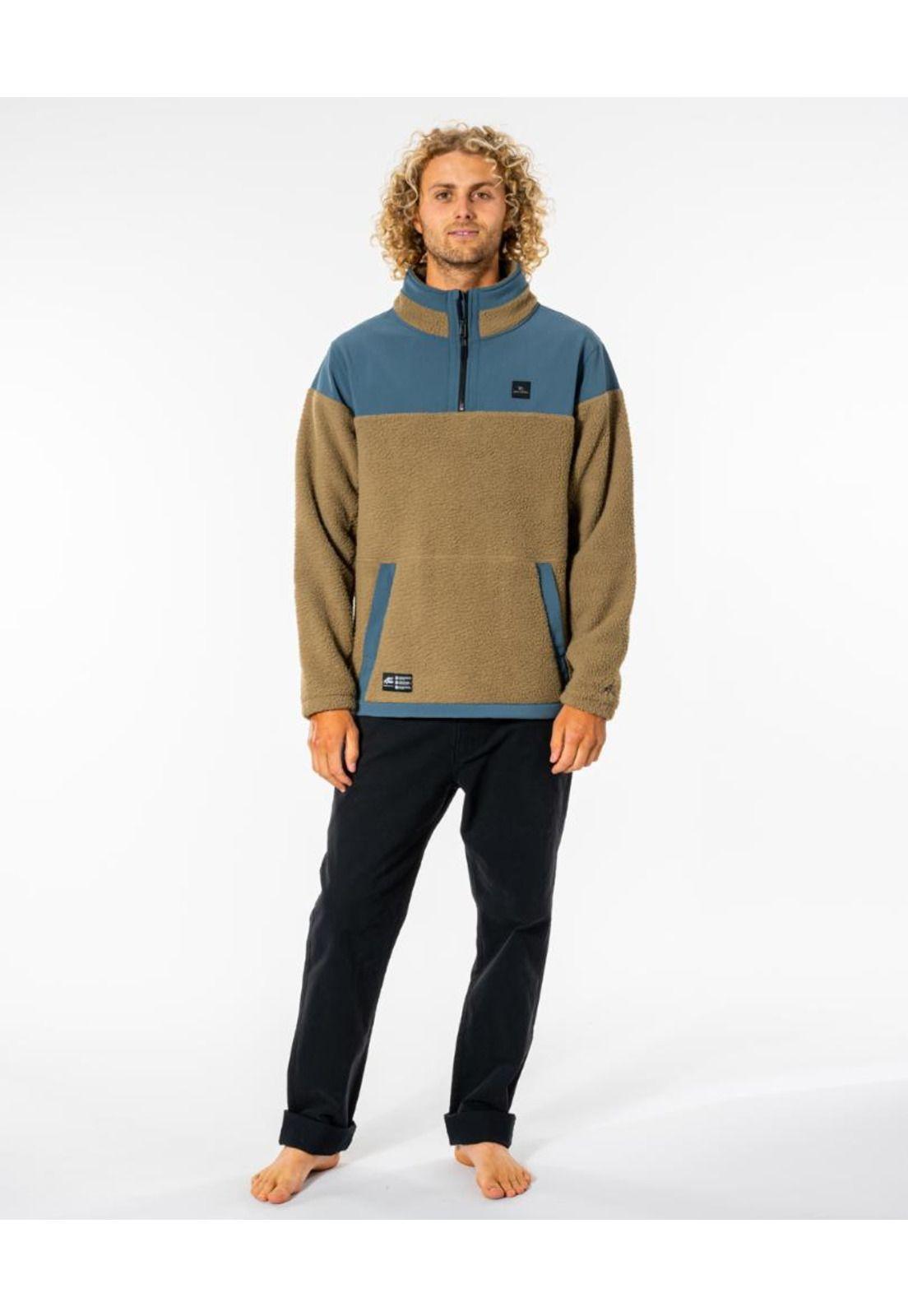 Poleron ANTI SERIES SHADOW CREW Hombre Café Rip Curl-3