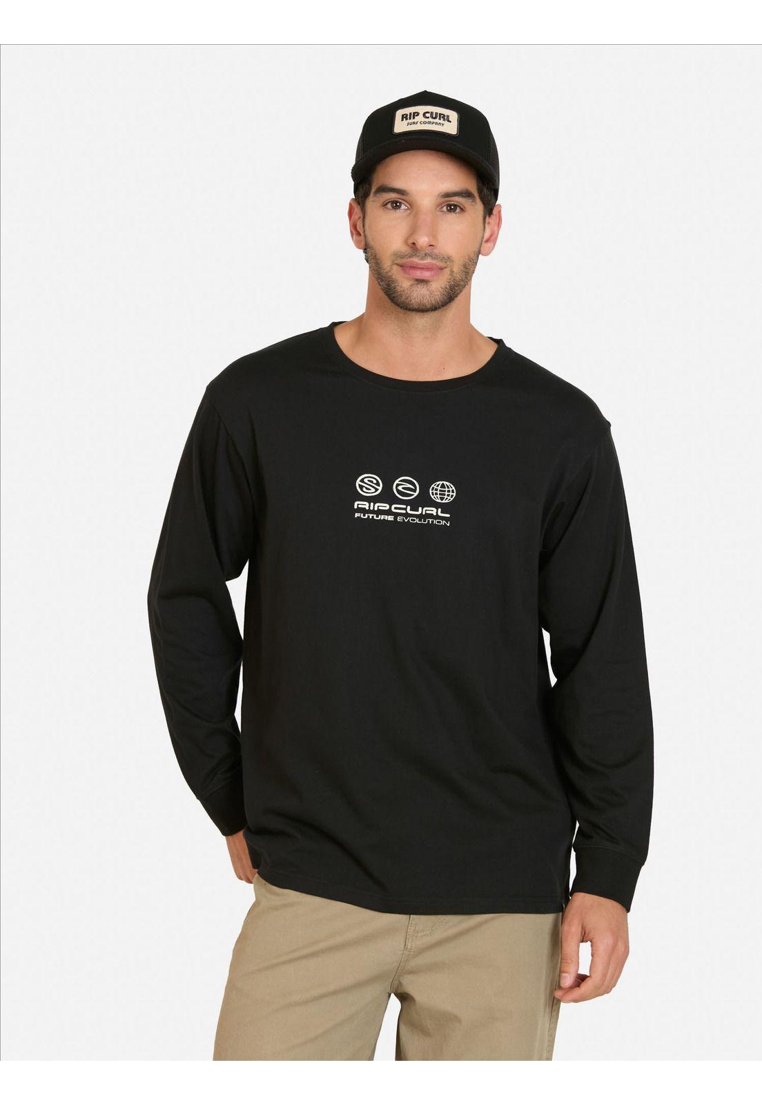 Polera ML Tropic Negro Hombre Rip Curl-0