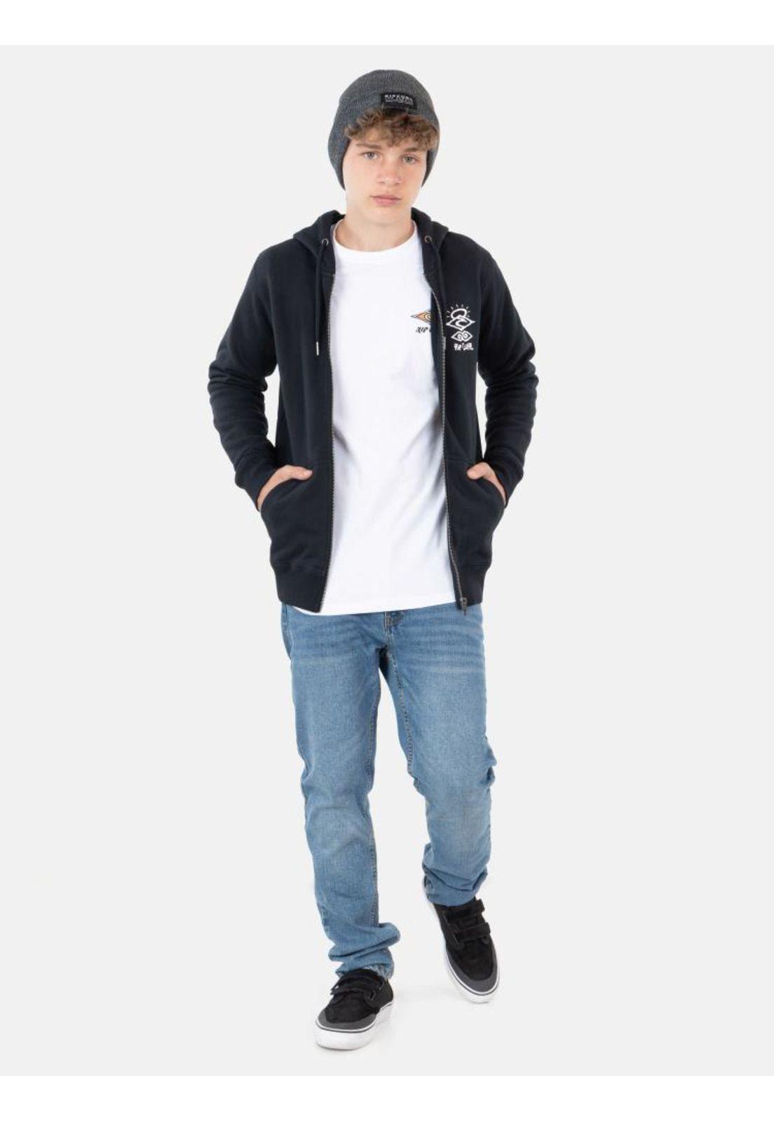 Poleron The Search Retro Full Zip Negro Infantil Rip Curl-3