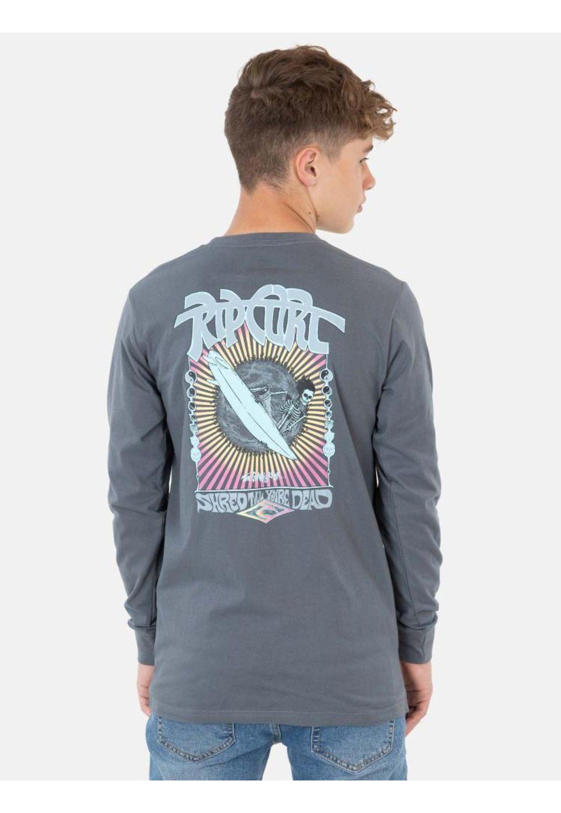 Polera Dead Shred Ls Tee Young Gris Infantil Rip Curl-0