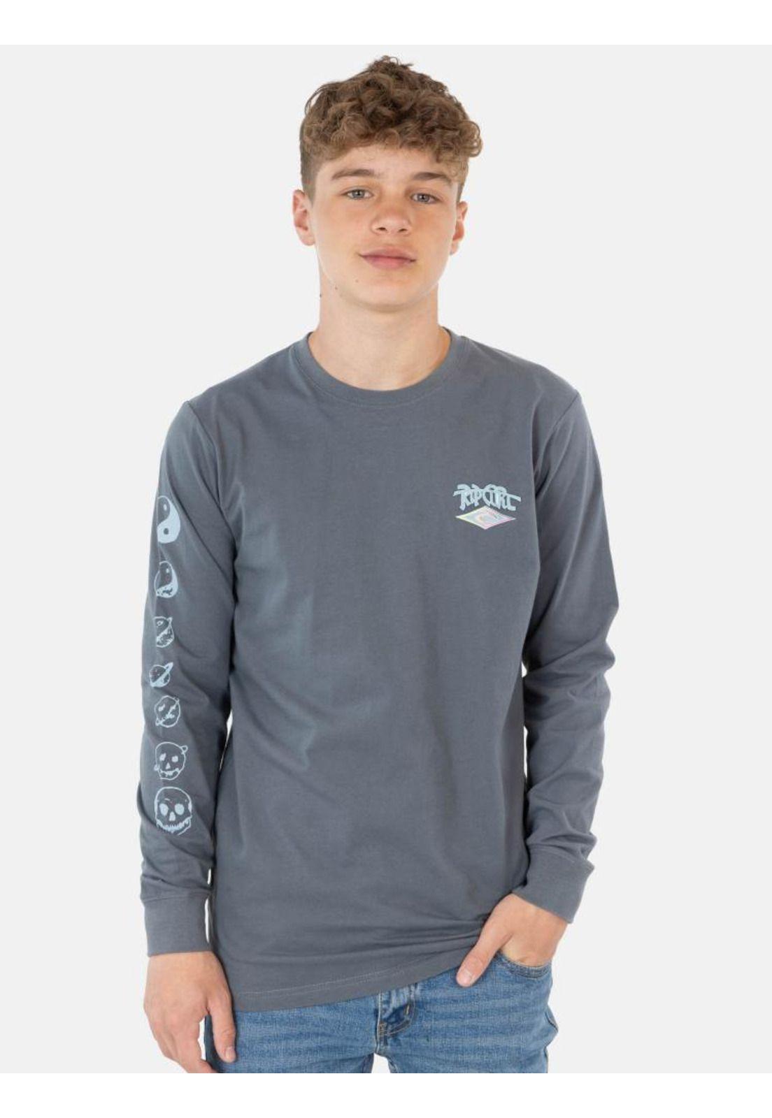 Polera Dead Shred Ls Tee Young Gris Infantil Rip Curl-1