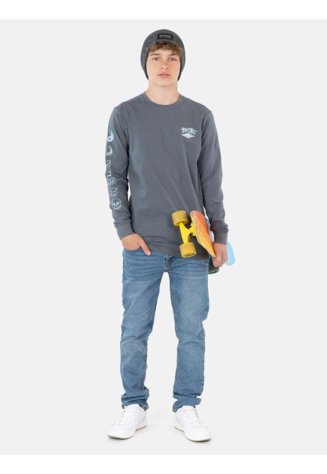 Polera Dead Shred Ls Tee Young Gris Infantil Rip Curl-3