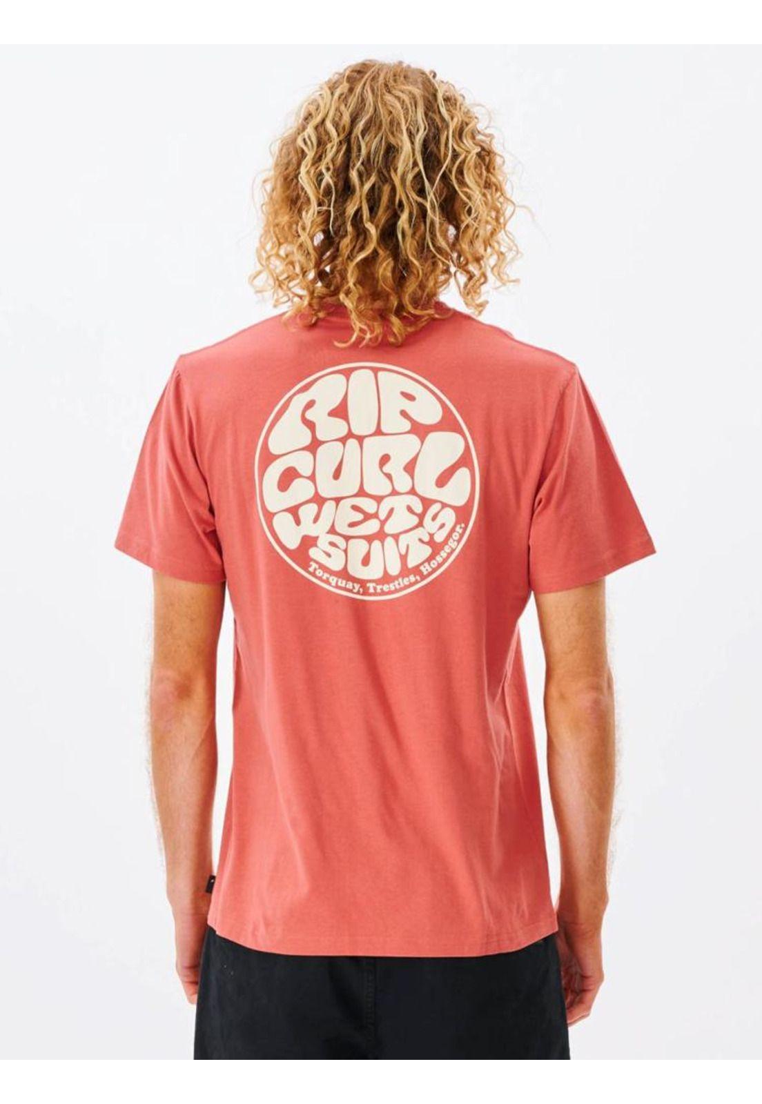 Polera WETSUIT ICON TEE Hombre Rojo Rip Curl-1
