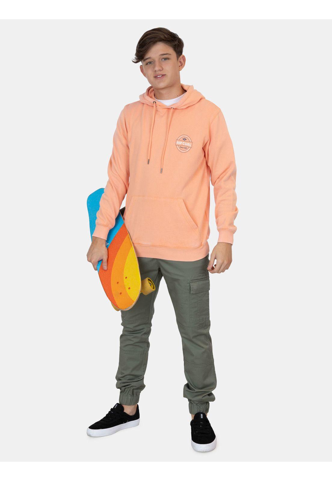 Poleron Canguro Freeline Naranja Infantil Rip Curl-3