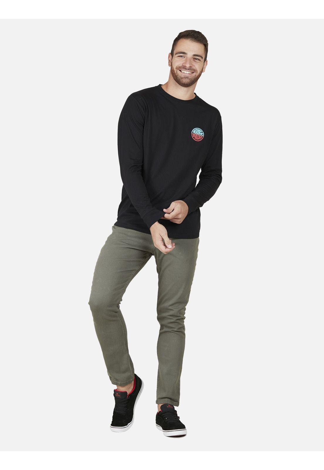 Polera ML Cracked Hombre Negro Rip Curl-3