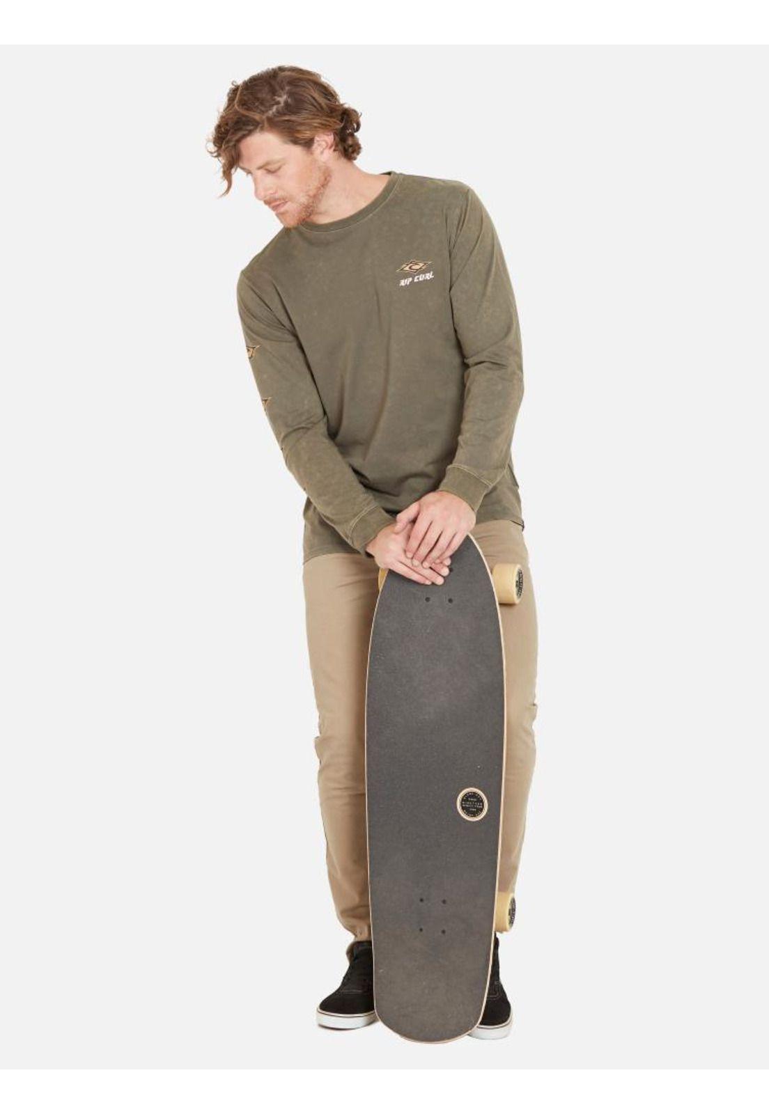 Polera LOGO RIP CURL TS Hombre Verde Militar Rip Curl-1