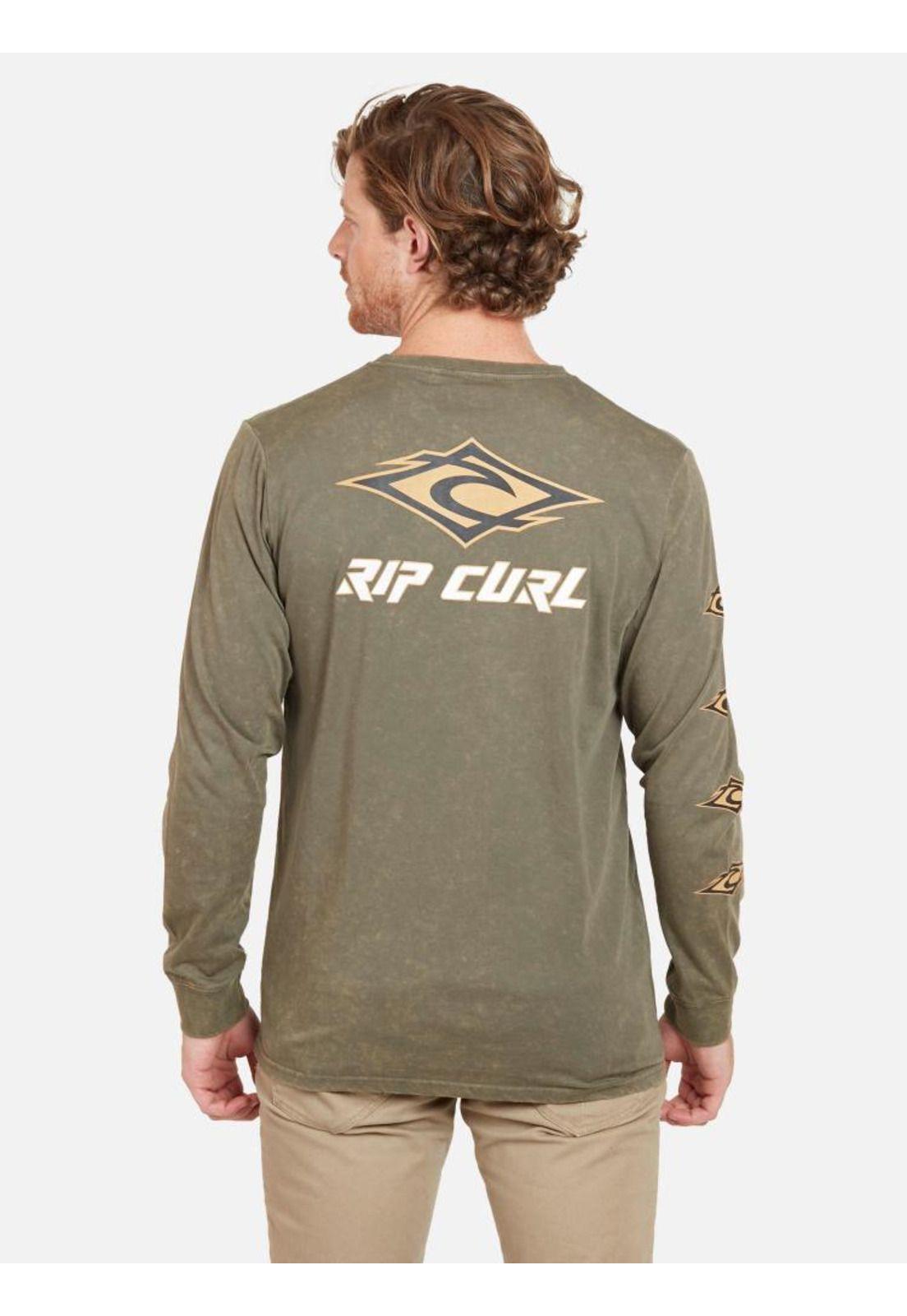 Polera LOGO RIP CURL TS Hombre Verde Militar Rip Curl-4