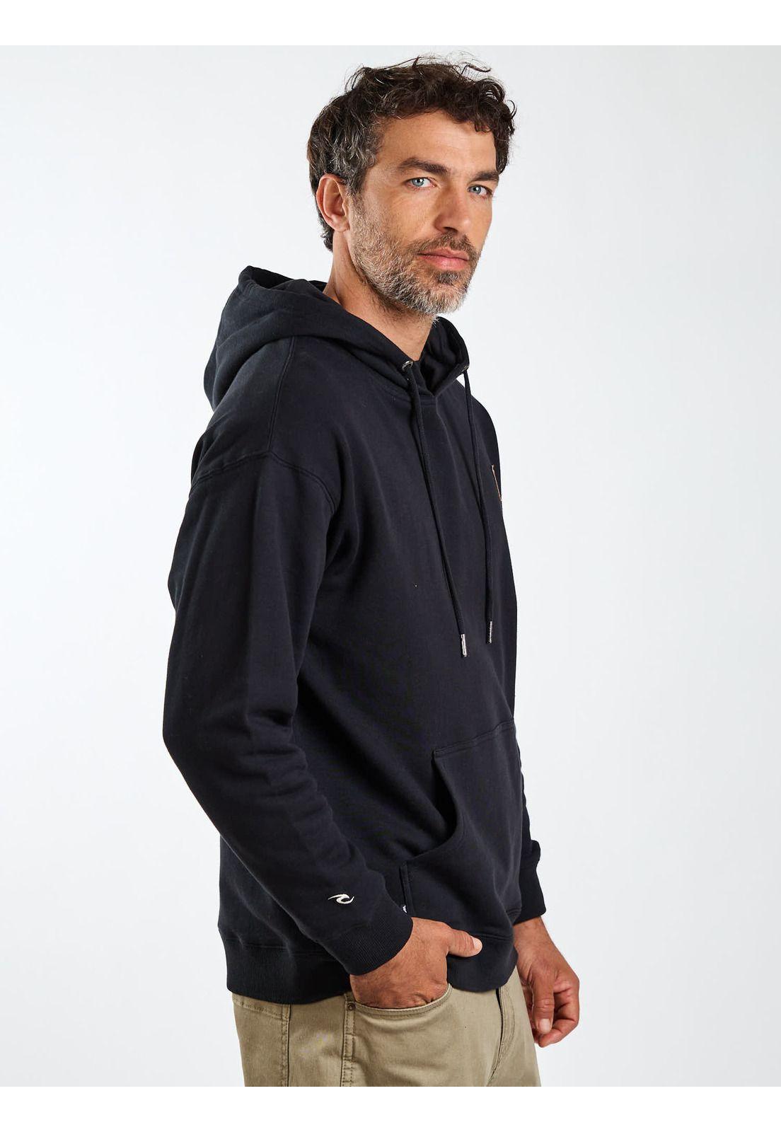 Poleron Canguro Raw Negro Hombre Rip Curl-3