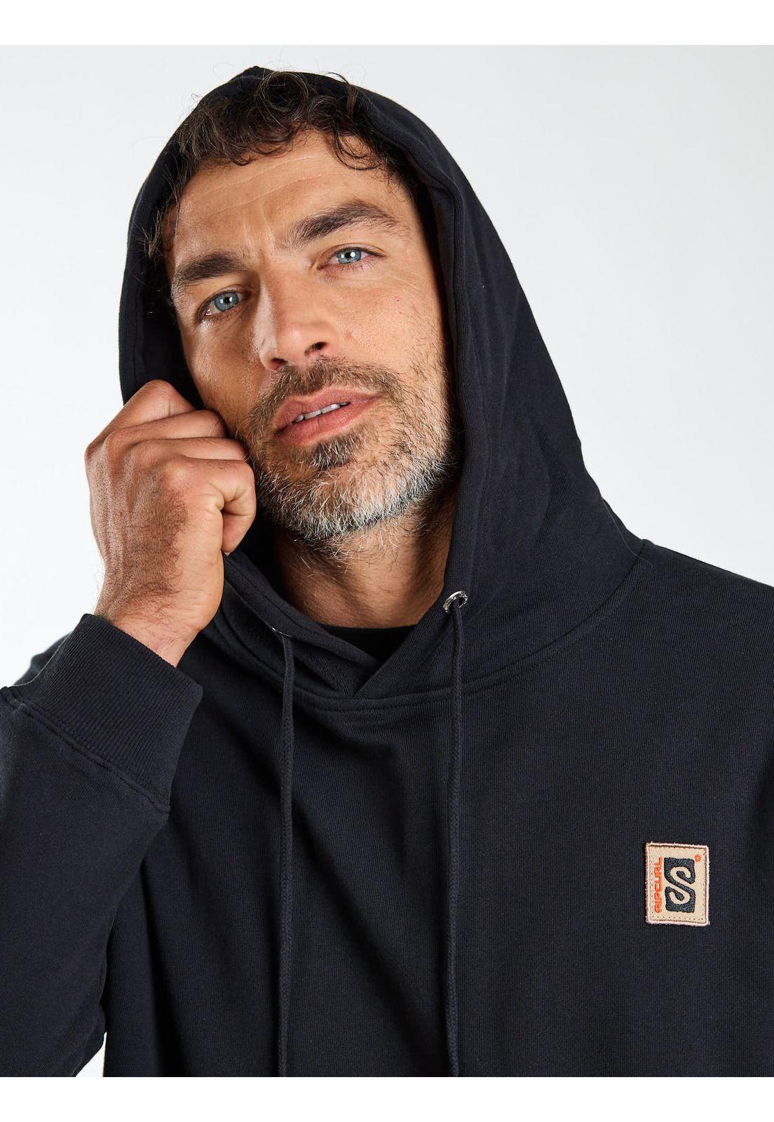 Poleron Canguro Raw Negro Hombre Rip Curl-4