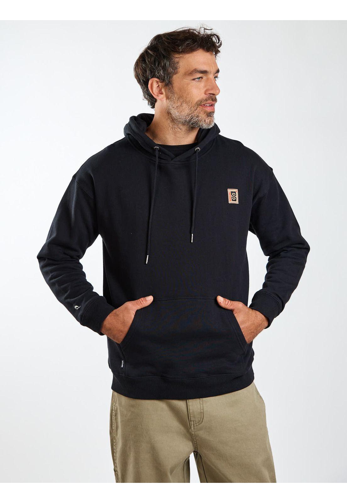 Poleron Canguro Raw Negro Hombre Rip Curl-6