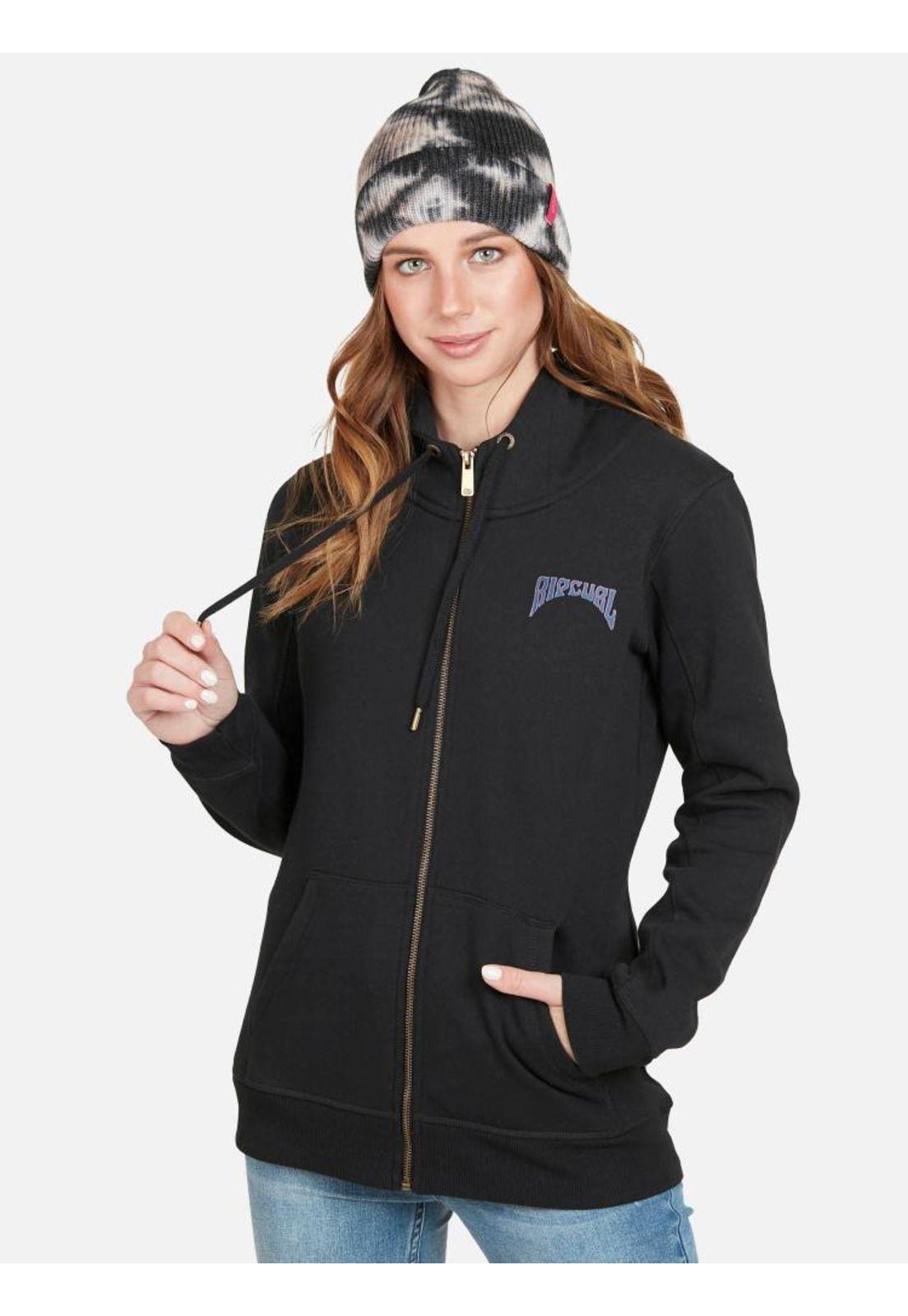 Poleron BUT AND FLOW FZ Mujer Negro Rip Curl-0