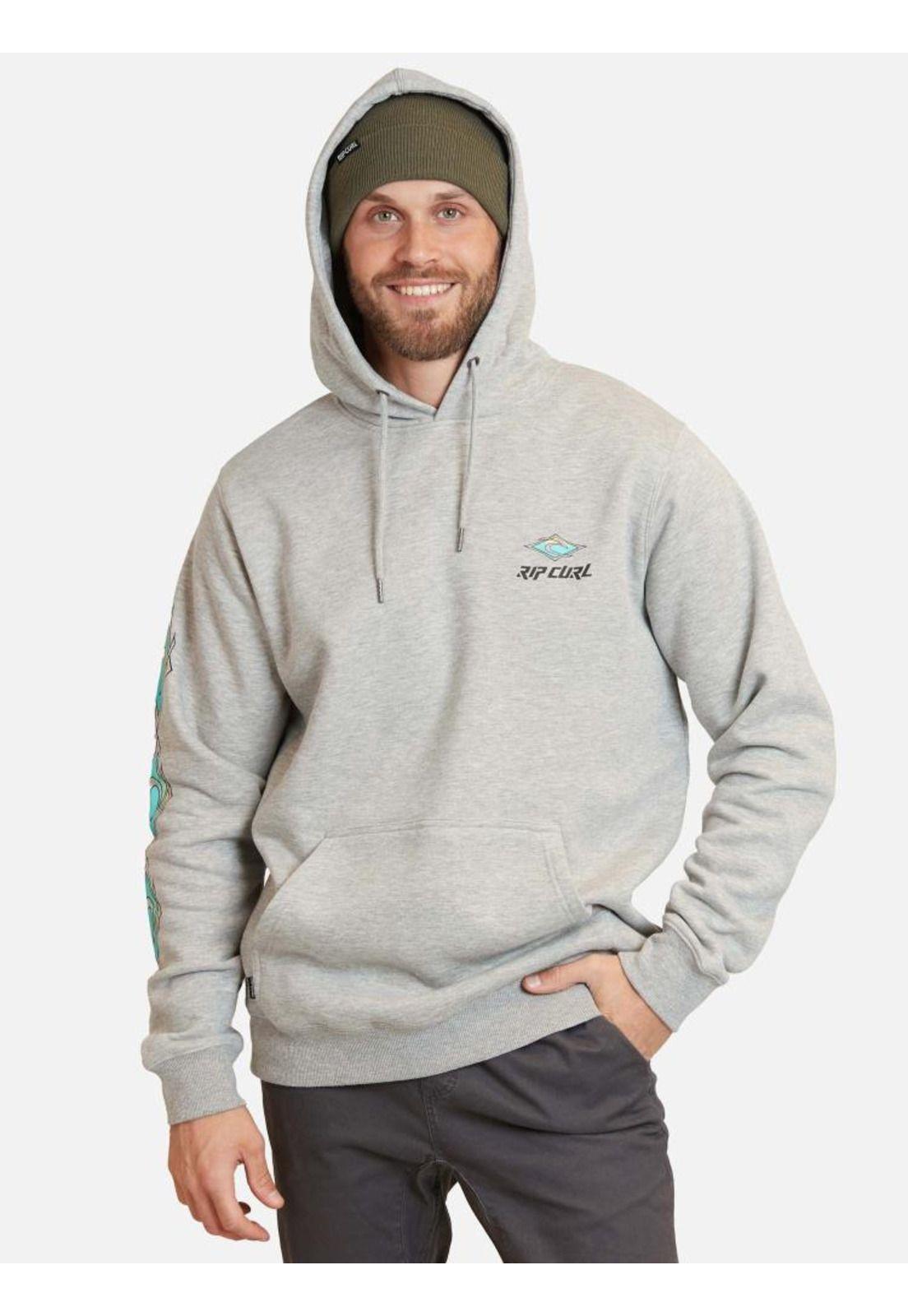Poleron Retro RC wave Hoodie Gris Hombre Rip Curl-0
