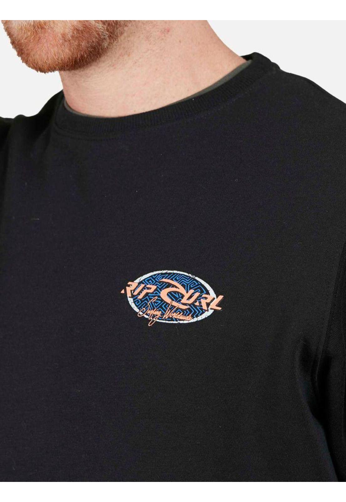 Poleron CRACKED SURFING Negro Hombre Rip Curl-4