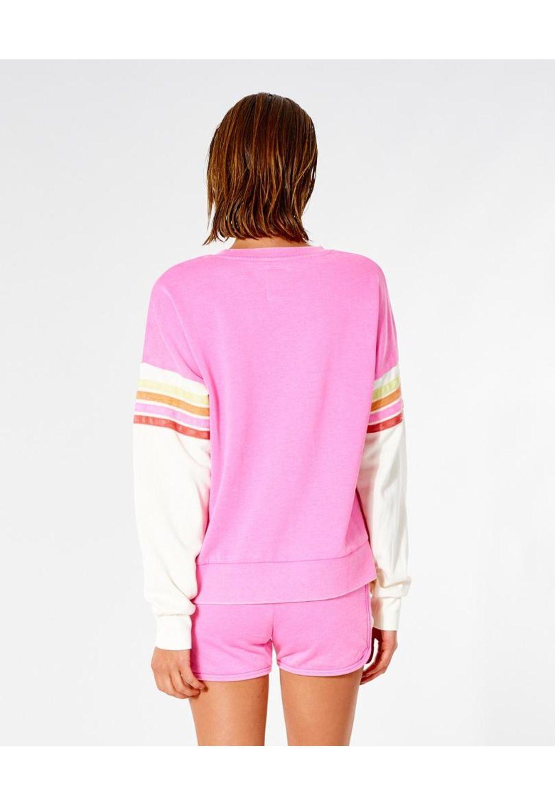 Poleron CR SURF REVIVAL WAVE CREW Mujer Rosado Rip Curl-1