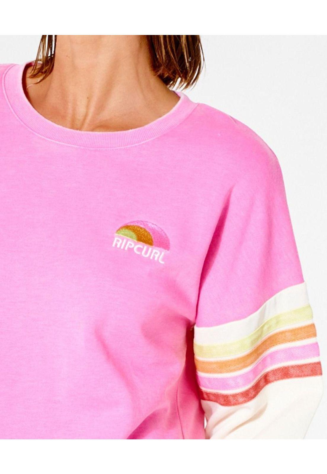 Poleron CR SURF REVIVAL WAVE CREW Mujer Rosado Rip Curl-2