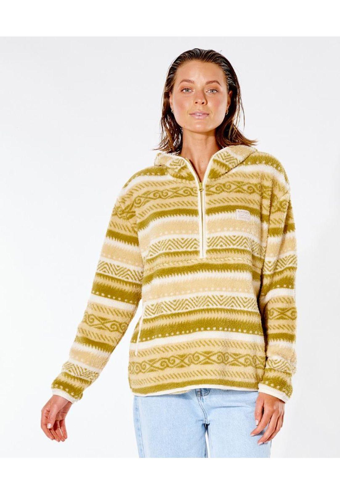 Poleron Chiporro OTWAY 1/4 ZIP Mujer Verde Rip Curl-0