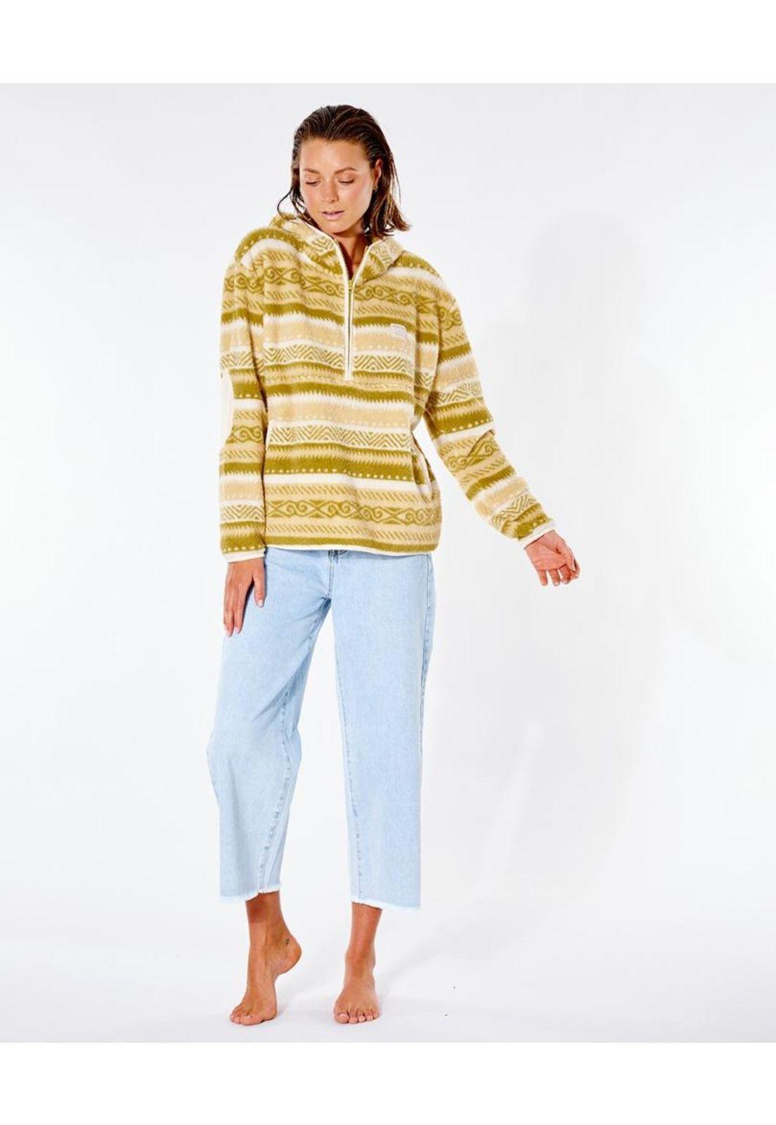 Poleron Chiporro OTWAY 1/4 ZIP Mujer Verde Rip Curl-3