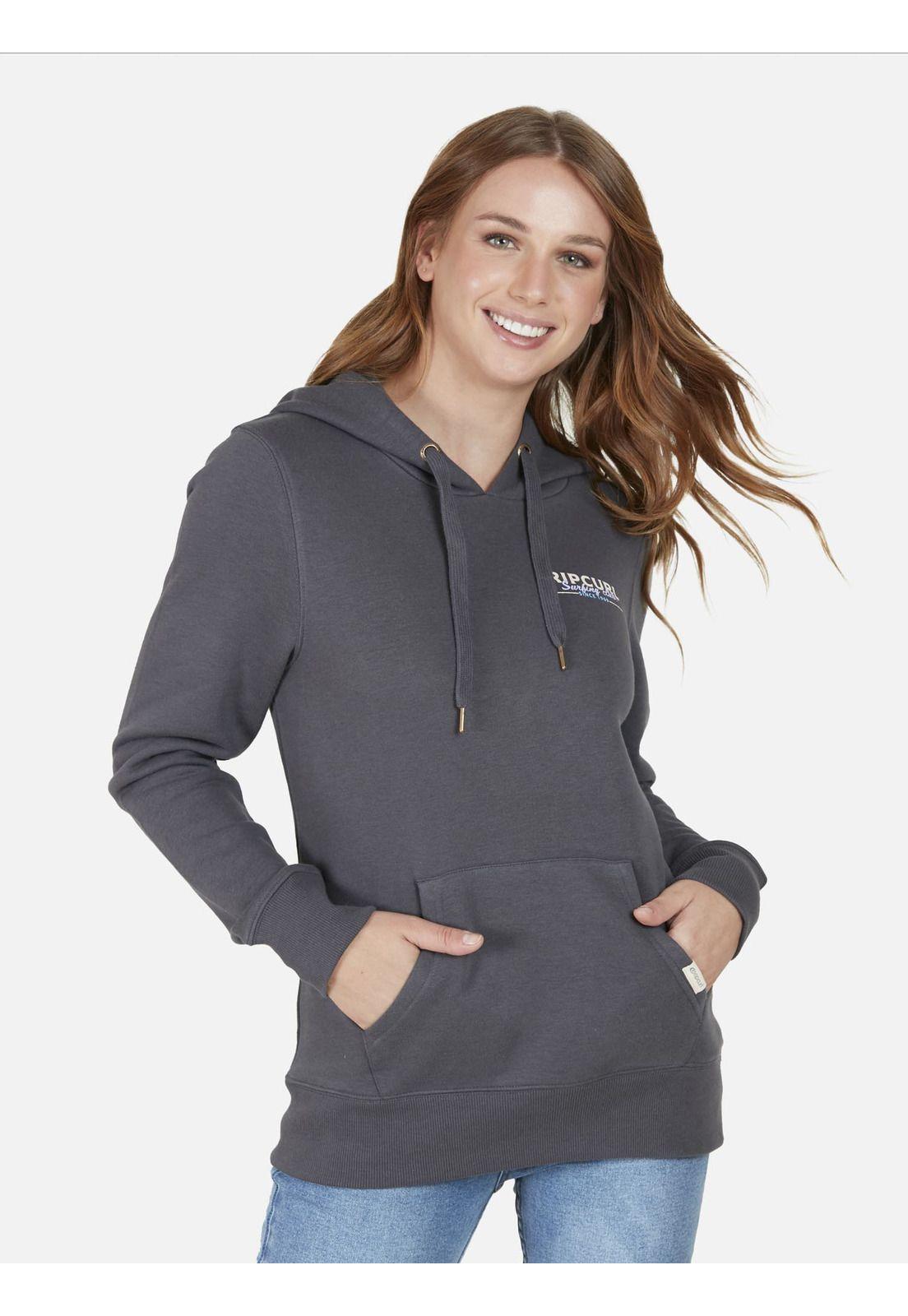 Poleron Mujer Rather be Surfing Gris Oscuro Rip Curl-0