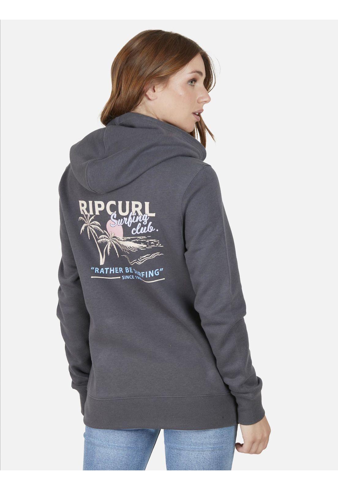 Poleron Mujer Rather be Surfing Gris Oscuro Rip Curl-1