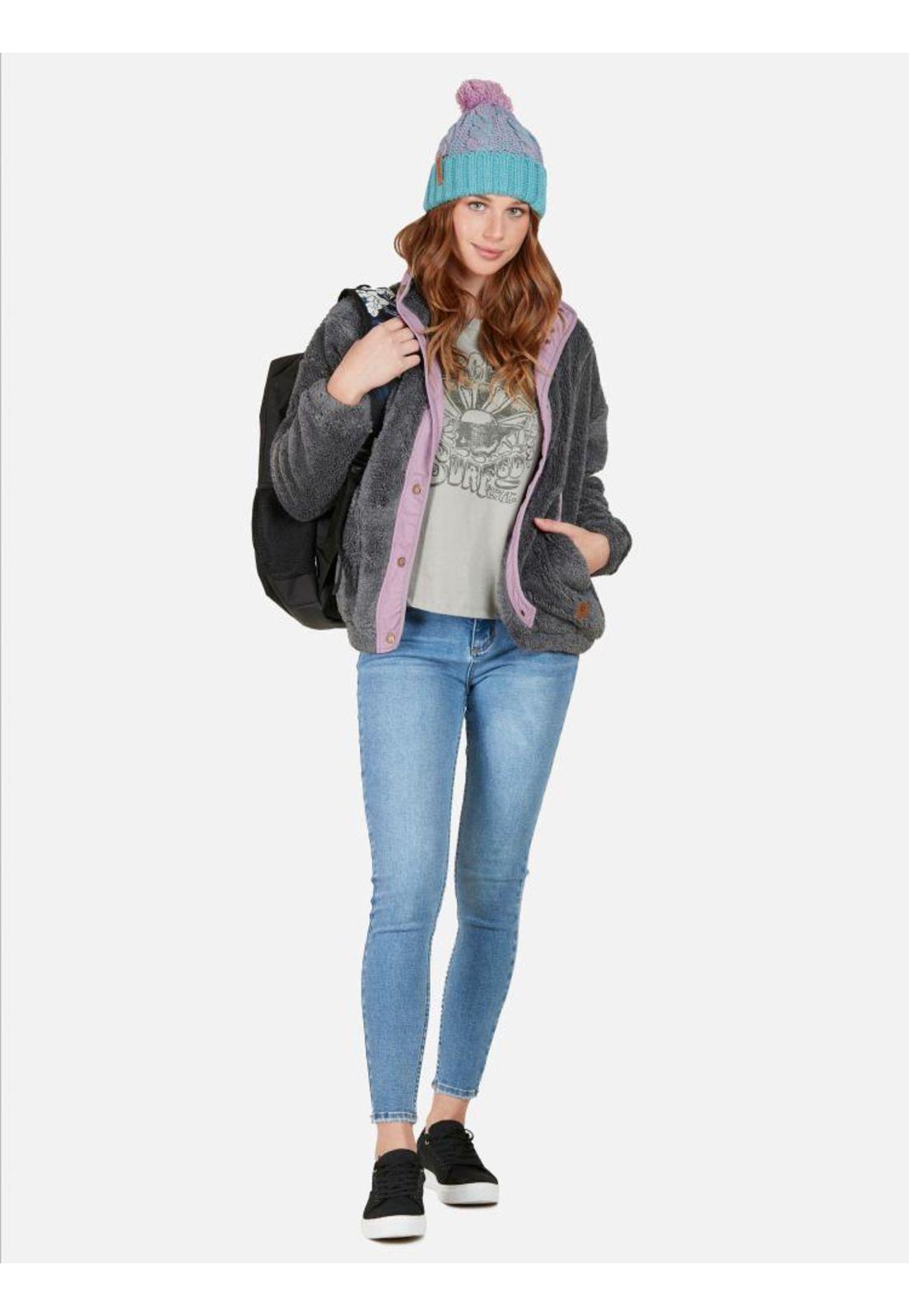 Poleron SMOKED PEARL Mujer Gris Oscuro Mezcla Rip Curl-3