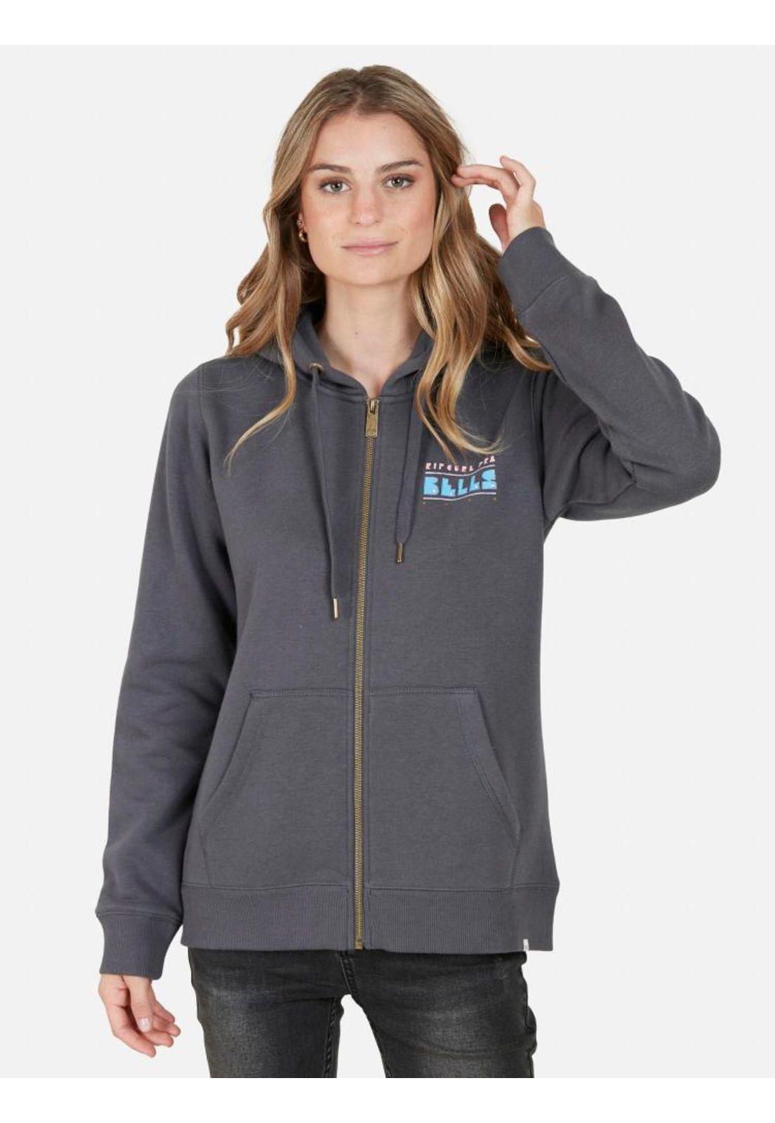 Poleron Mujer Bells Beach Gris Oscuro Rip Curl-0