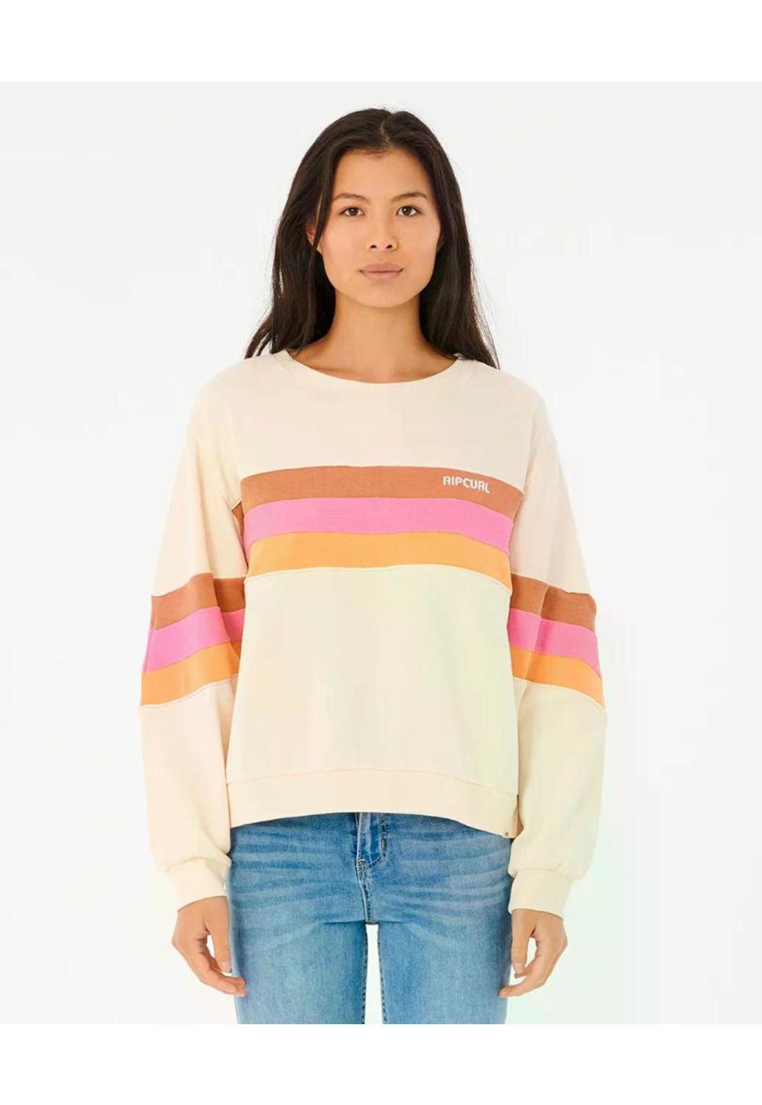 Poleron CR GOLDEN STATE CREW Mujer Blanco Rip Curl-0