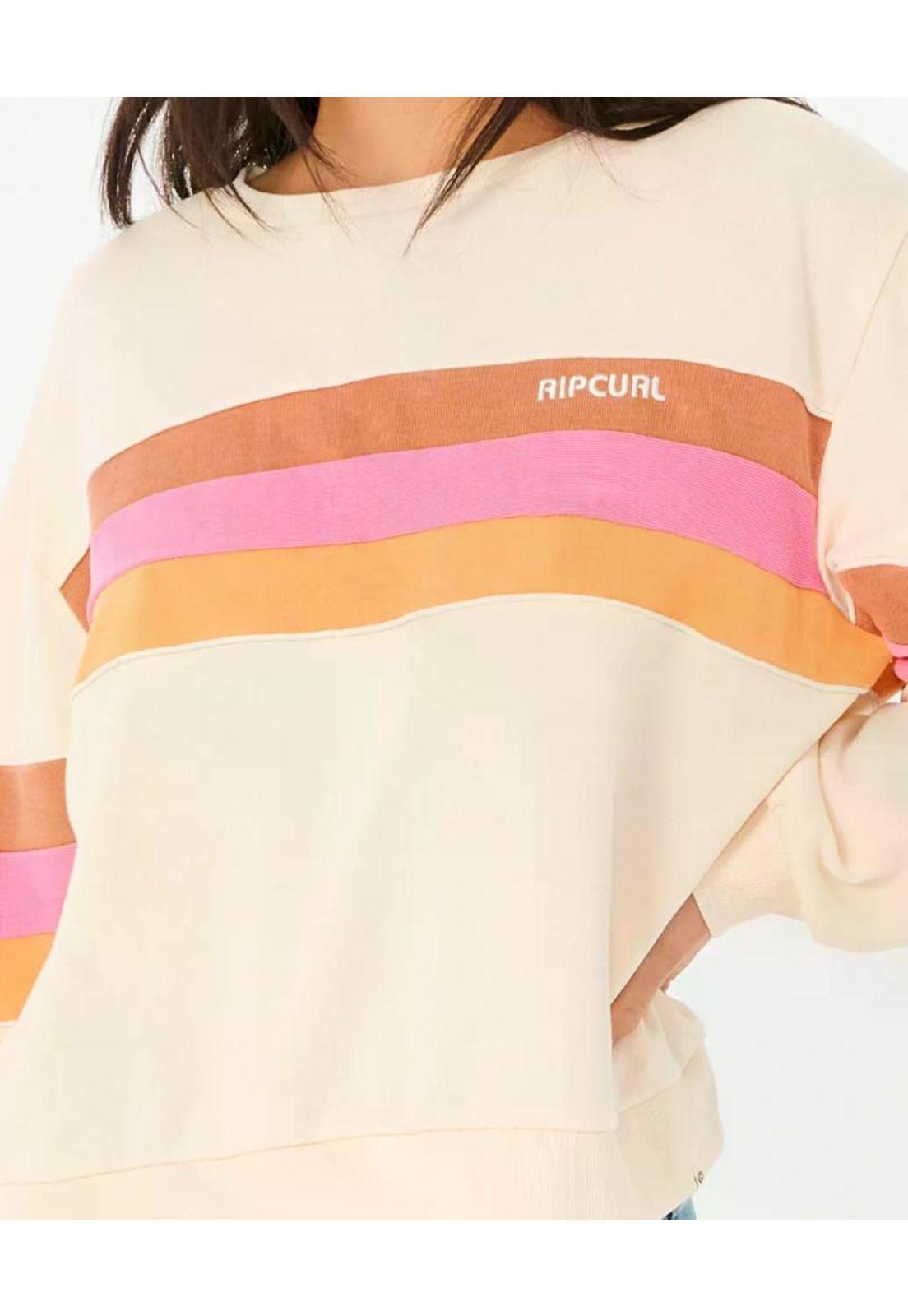 Poleron CR GOLDEN STATE CREW Mujer Blanco Rip Curl-4