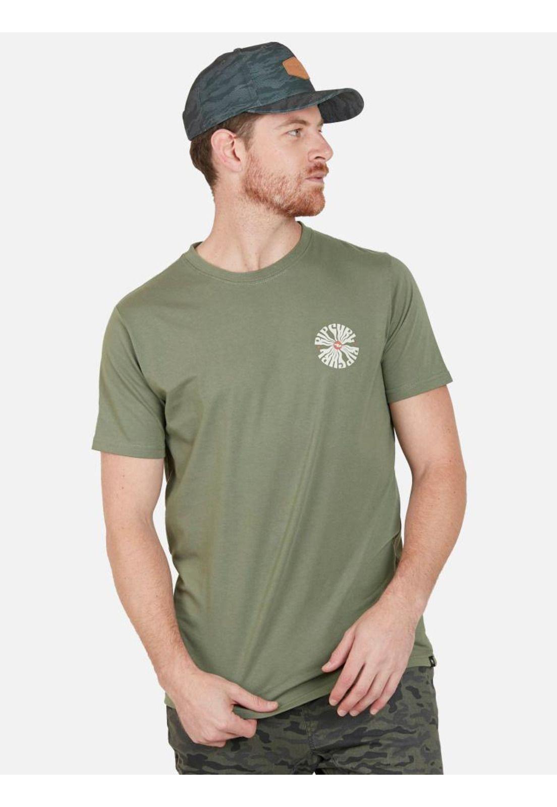 Polera PSYCHE CIRCLES SS TEE Hombre Verde Rip Curl-0