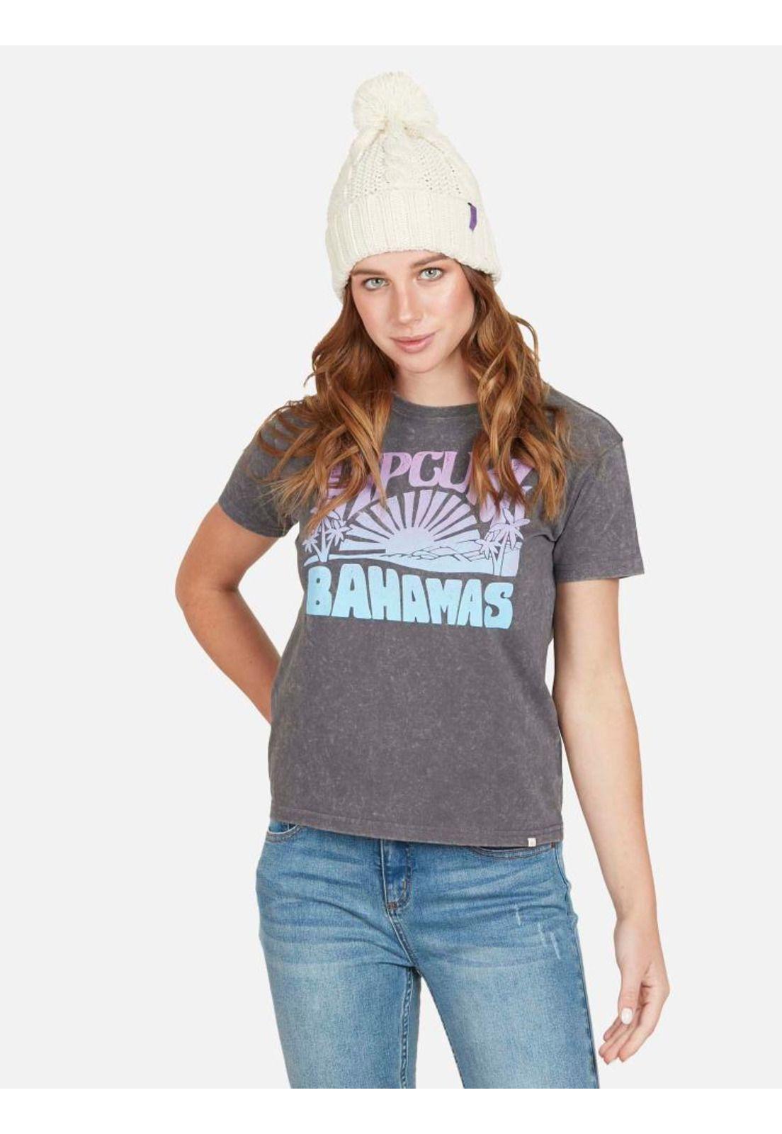 Polera BAHAMAS MC Mujer Gris Oscuro Rip Curl-0