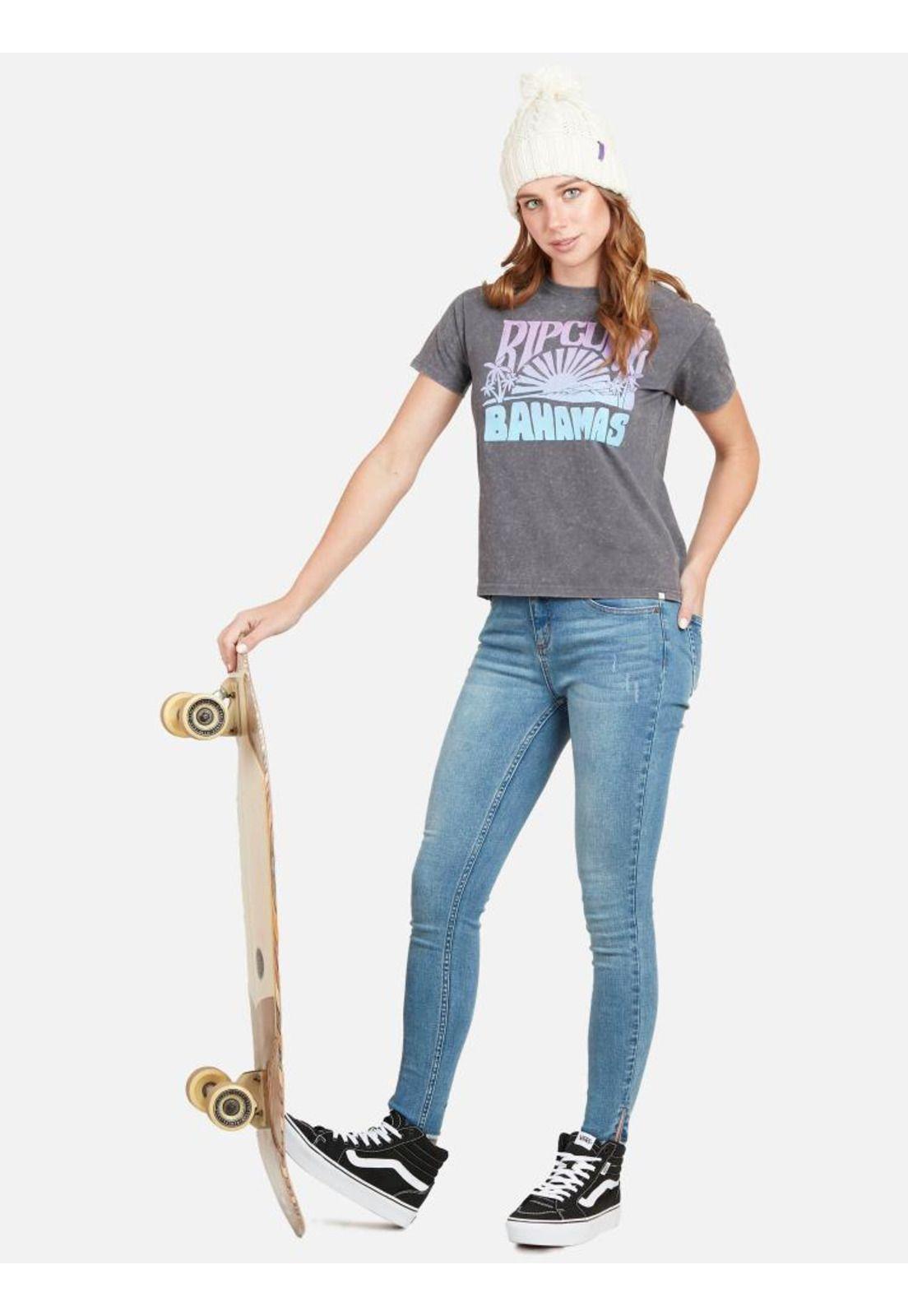 Polera BAHAMAS MC Mujer Gris Oscuro Rip Curl-3