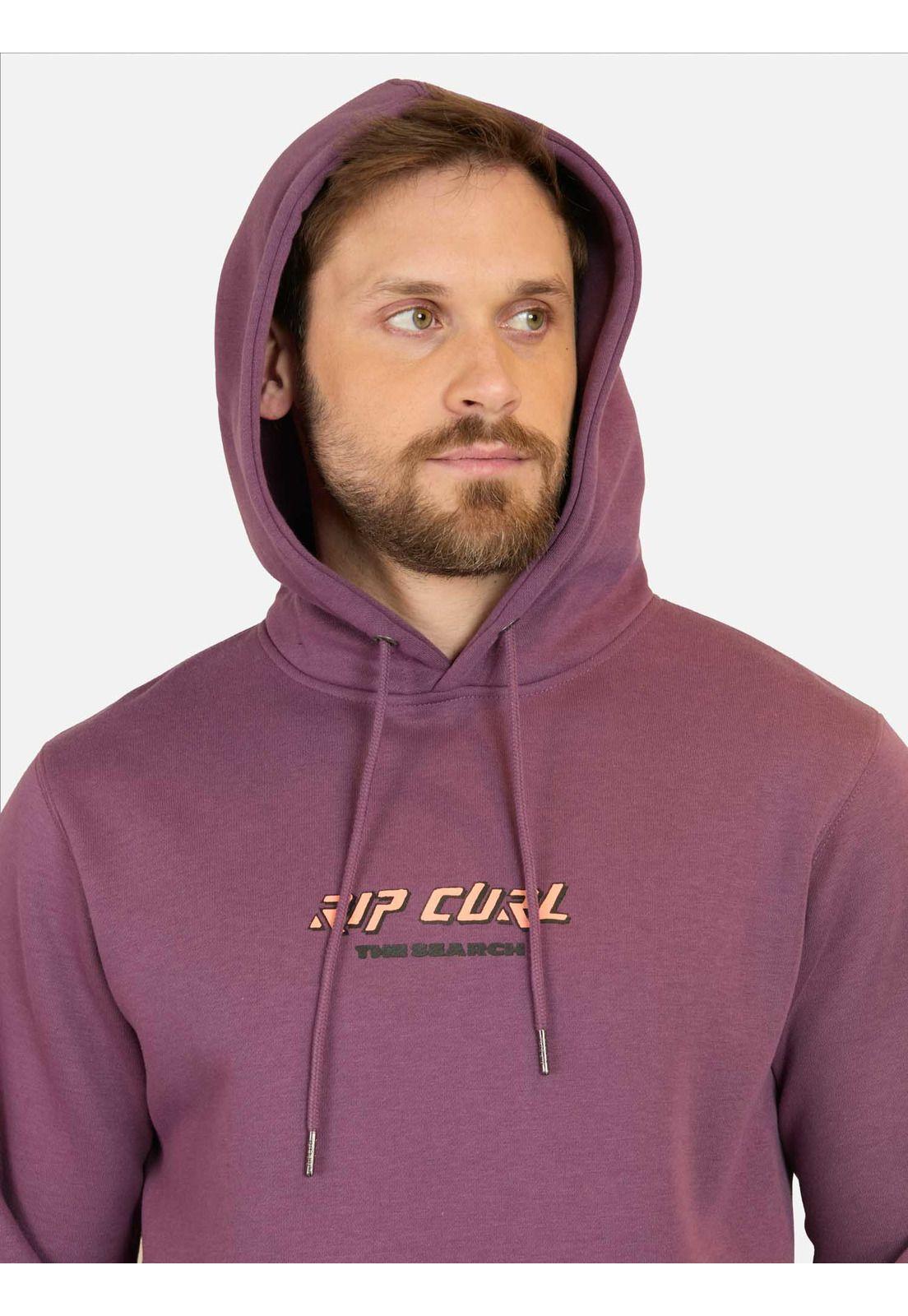 Poleron Canguro Quest Stacked Hoodie Burdeo Hombre Rip Curl-1