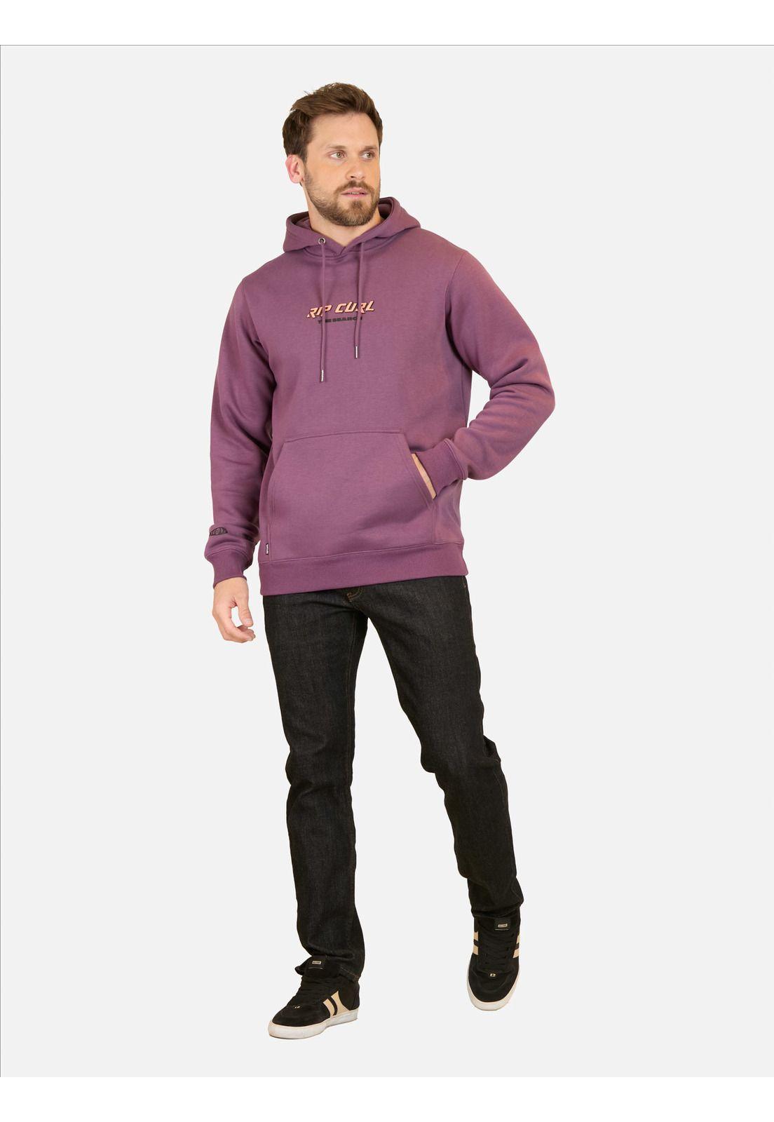 Poleron Canguro Quest Stacked Hoodie Burdeo Hombre Rip Curl-2