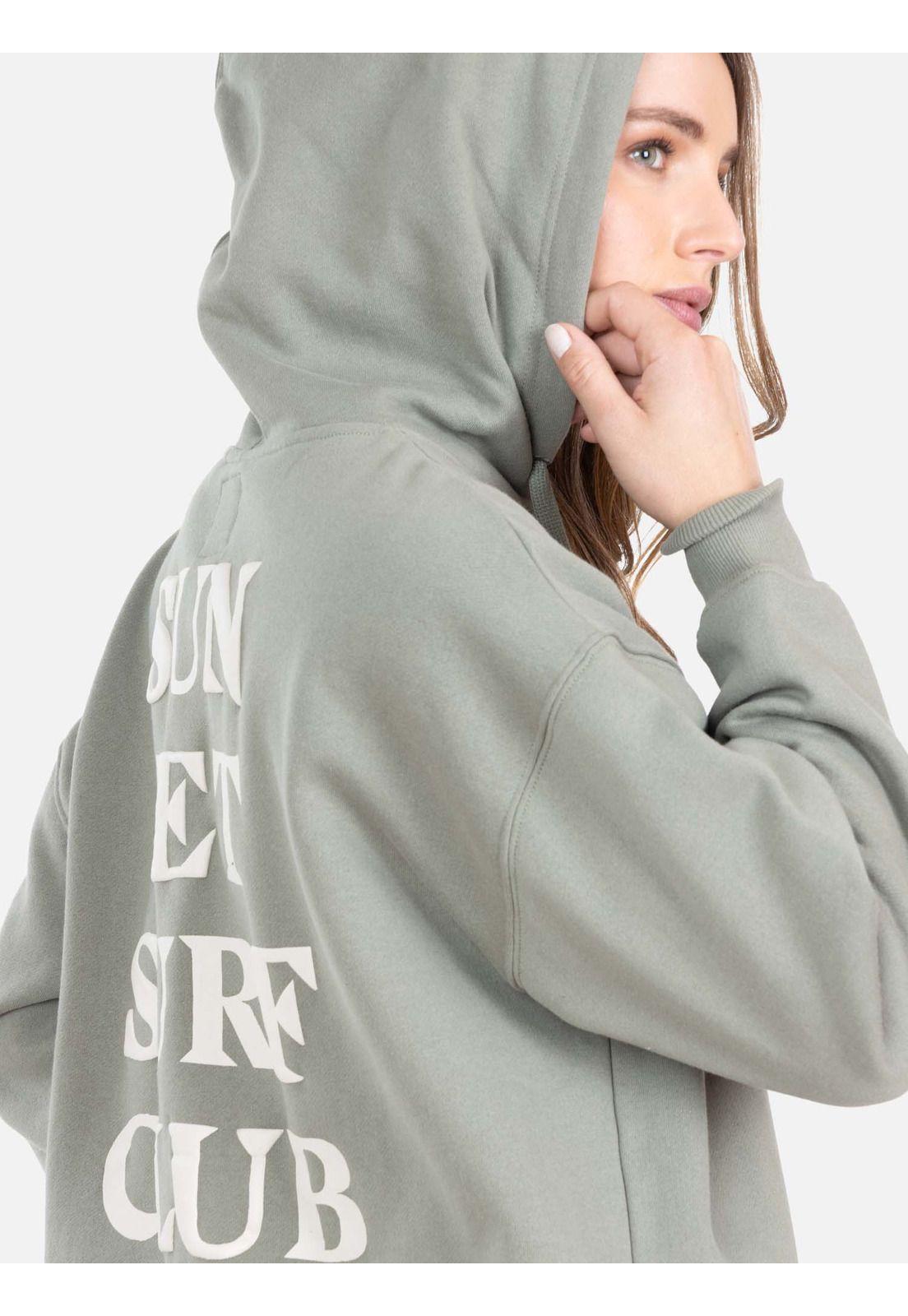 Poleron Canguro Sunset Club Verde Mujer Rip Curl-2