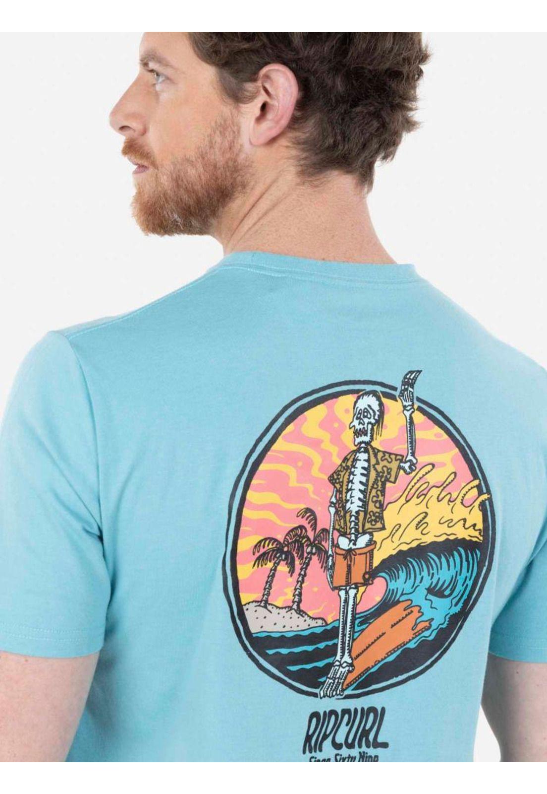Polera say hello SS TEE Hombre Celeste Rip Curl-1