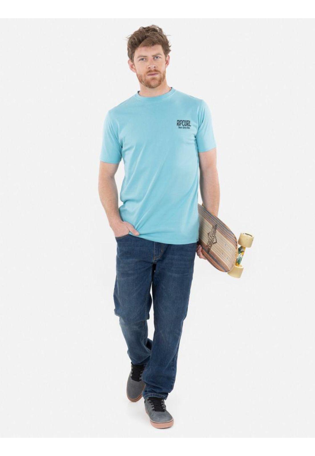 Polera say hello SS TEE Hombre Celeste Rip Curl-5